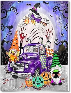 Diamond Painting Kits for Adults, 5D Gnome Pumpkin Witches Diamond Art for Beginner DIY Halloween Fall Diamond Painting, Full Drill Crystal Craft Kit for Home Wall Decor Gifts12x16inch