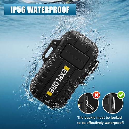 Miniatura 4 de LcFun Encendedor eléctrico USB C recargable de plasma resistente al viento, encendedores de arco sin llama, fósforos a prueba de agua para camping,