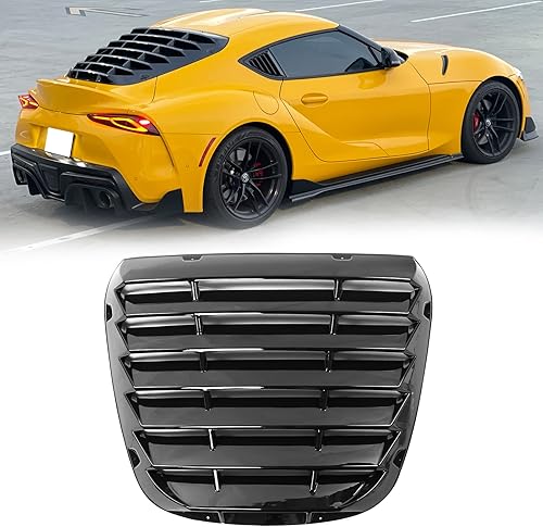 FREEMOTOR802 Compatible con Toyota GR Supra A90 2020-2023, rejilla de ventana trasera, parabrisas, kit de carrocería estilo IKON PP polipropileno