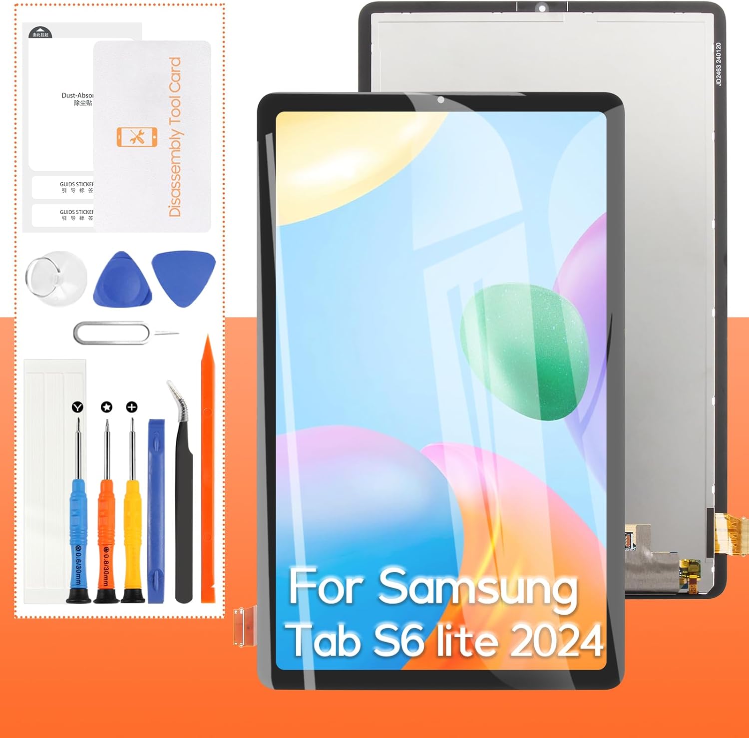 for Samsung Galaxy Tab S6 Lite 2024 Screen Replacement SM-P620 SM-P625 10.4 inches LCD Display Touch Screen Digitizer Full Assembly,with Tools