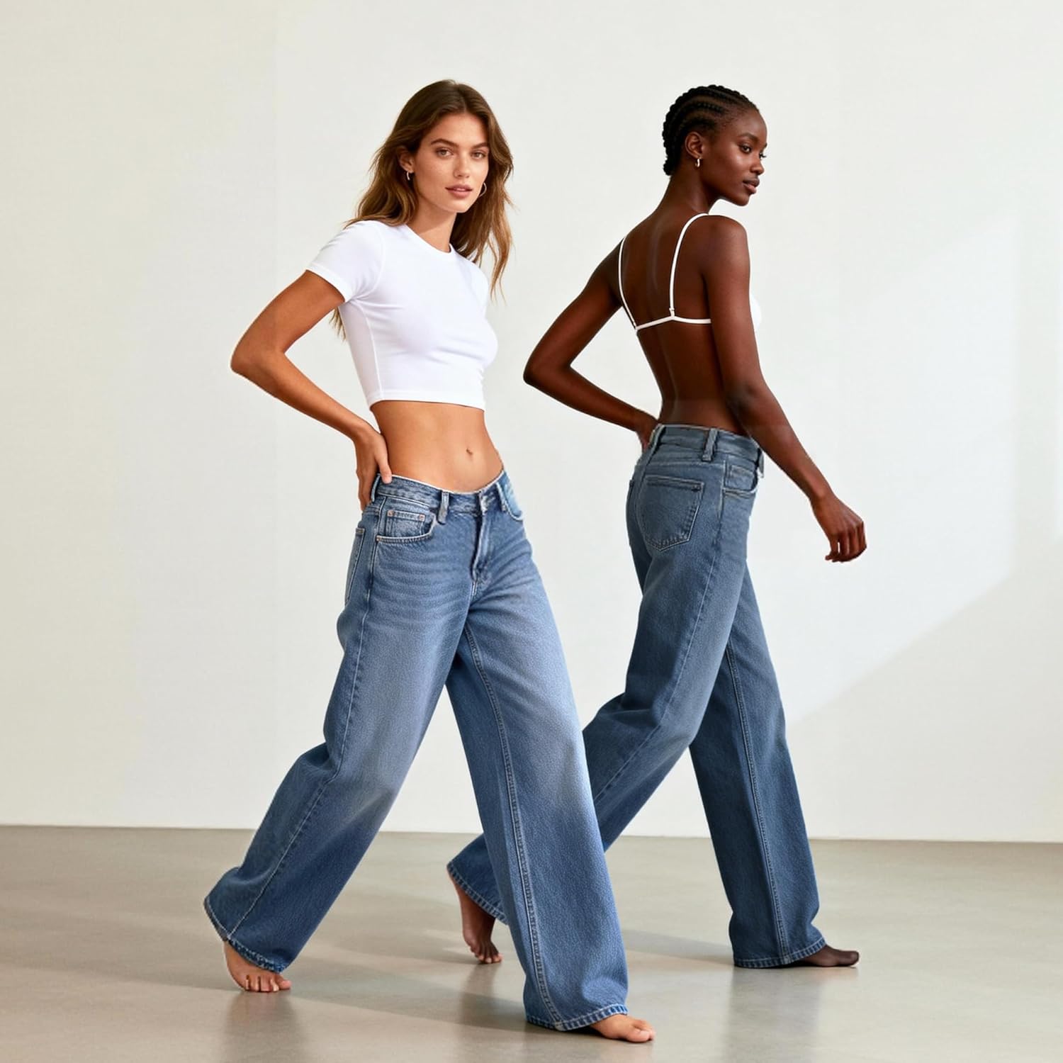 Low Rise Baggy Jeans for Women Trendy Wide Leg Loose Fit Denim Pants Y2K Stretchy Jeans