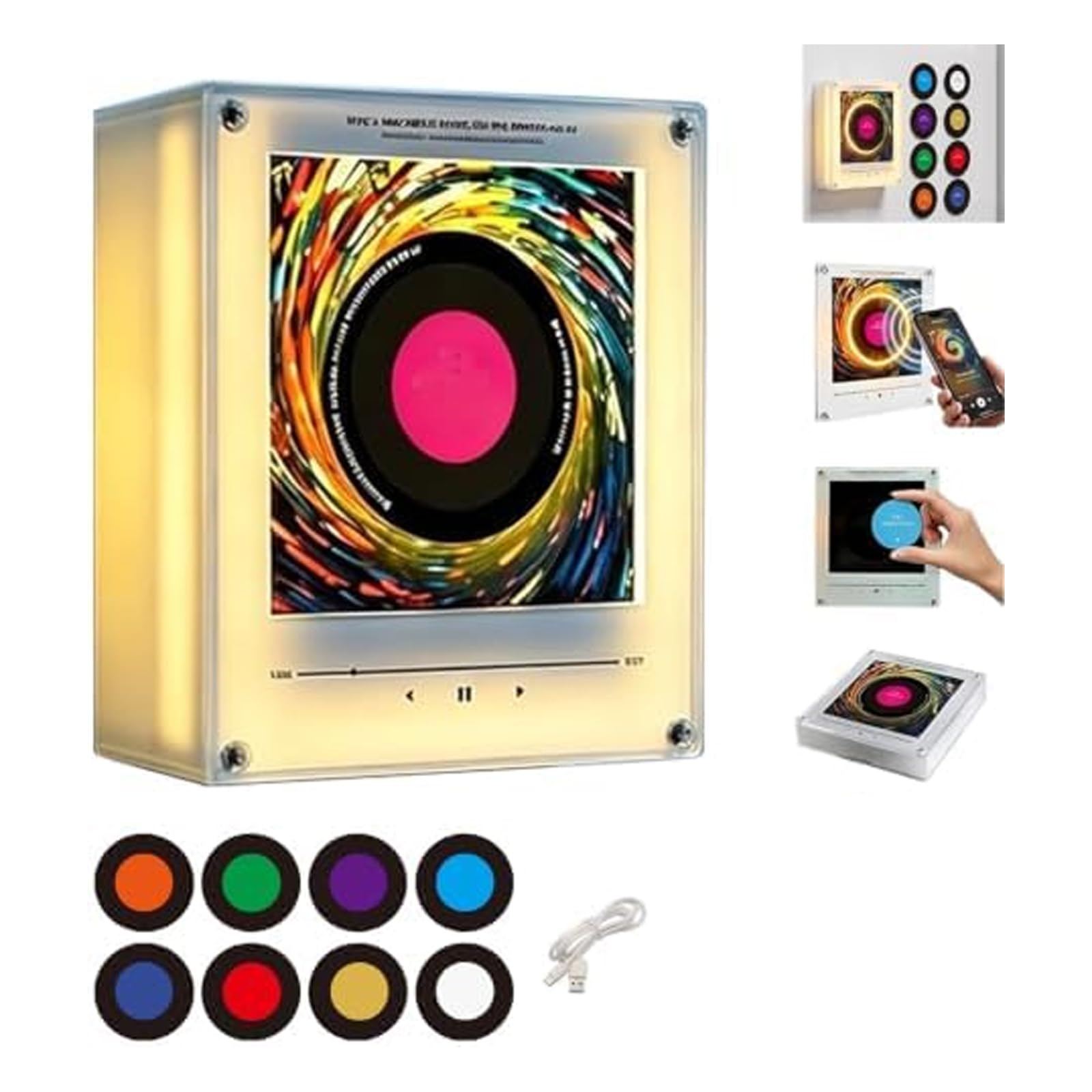 Magnetyczny odtwarzacz muzyczny na lodówkę, 9 szt., retro magnesy na lodówkę, 128 mb, NFC, programowalny magnes odtwarzacz muzyczny ze światłem LED, prezenty dźwiękowe do domu, biura, rocznicowy model