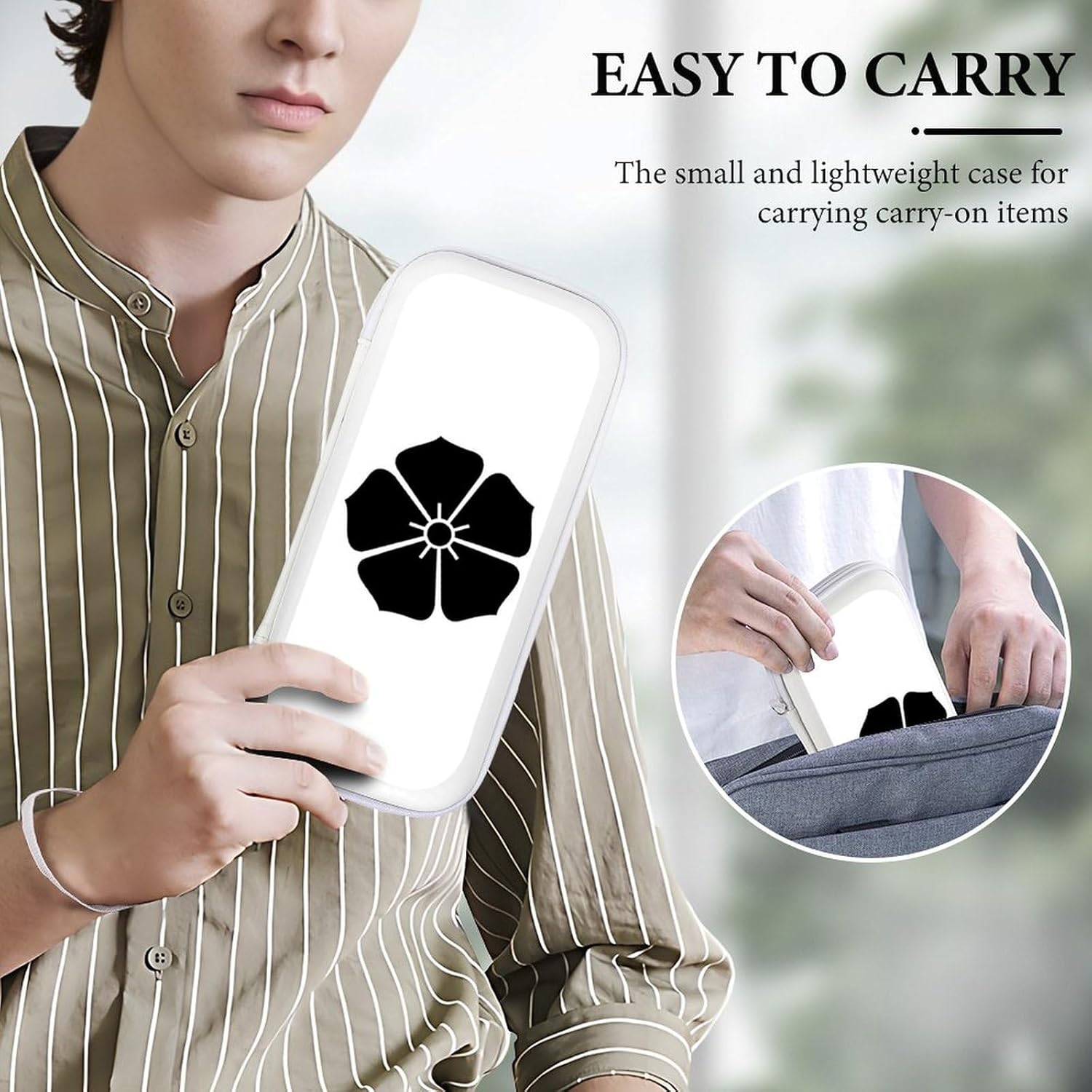 Switchケース 戦国武将 桔梗 明智光秀 家紋 Switchカバー 両面印刷 スイッチカバー 収納バッグ 保護カバー ゲーム機収