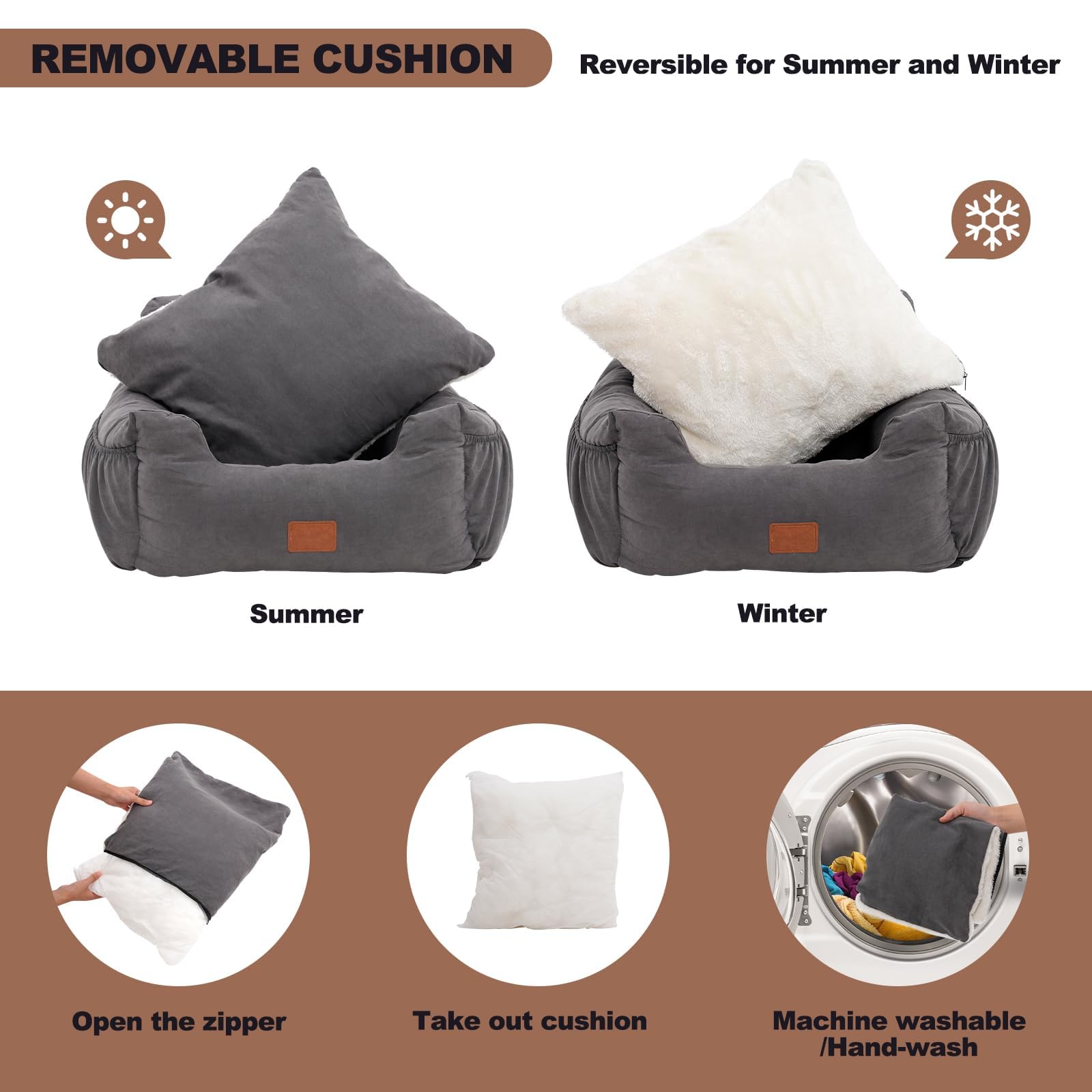 Seggiolino auto per cani,Seggiolino da viaggio per cani,Seggiolino Auto per Cani di Piccola e Media Taglia,Comodo e Sicuro,può Essere smontato e Pulito Facilmente (Grigio, Medio)