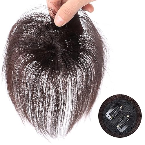 Miniatura 3 de Mini adorno de cabello humano real para mujer, extensiones de cabello lacio con clip para pérdida de cabello leve, hechas a máquina, 5.9 in, color