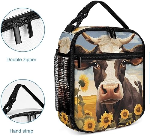 Miniatura 5 de Farmhouse Cow Insulated Lunch Bag for Women Men Reusable Lunch Box Tote Bag for Work Travel