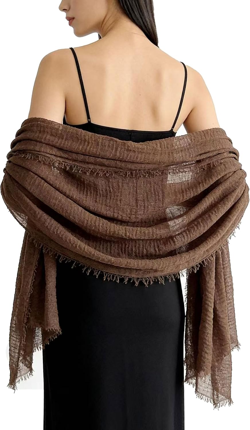 changyex Shawl Wraps Formal for Women Evening Dresses, Lightweight Sheer Linen Scarf Shawl Cover Up