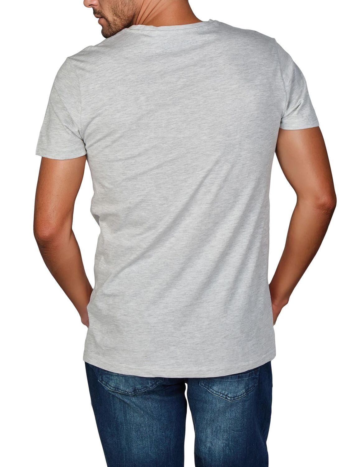 riverso RIVLukas T-Shirt męski, 4-pak, nadruk fotograficzny, okrągły dekolt, krótki rękaw, regularna bawełna, niebieski, zielony, biały, szary, żółty, turkusowy, S, M, L, XL, XXL, 3XL, 4XL, 5XL