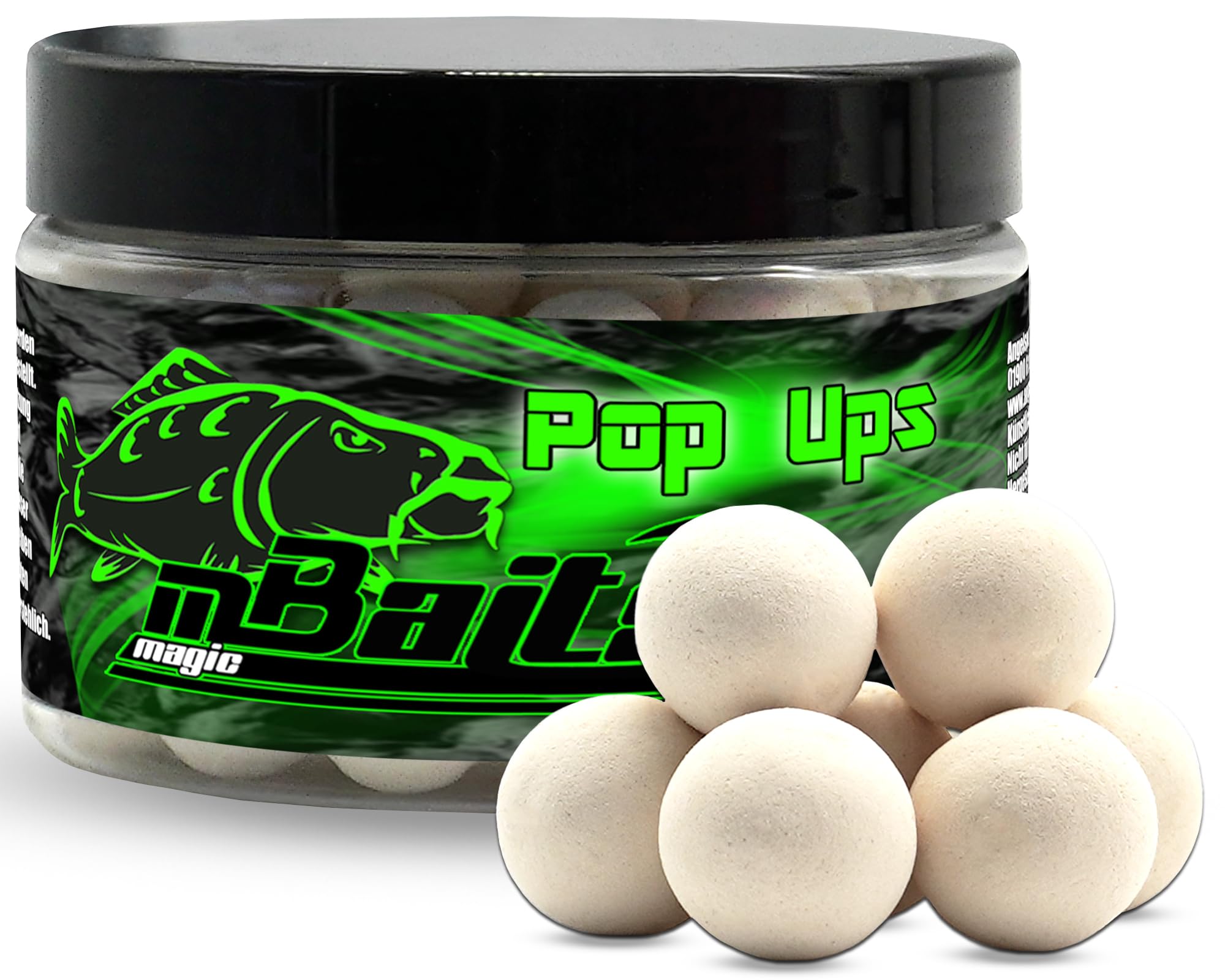 Angel-Berger Magic Baits Fluo Pop Ups (White, 12mm)