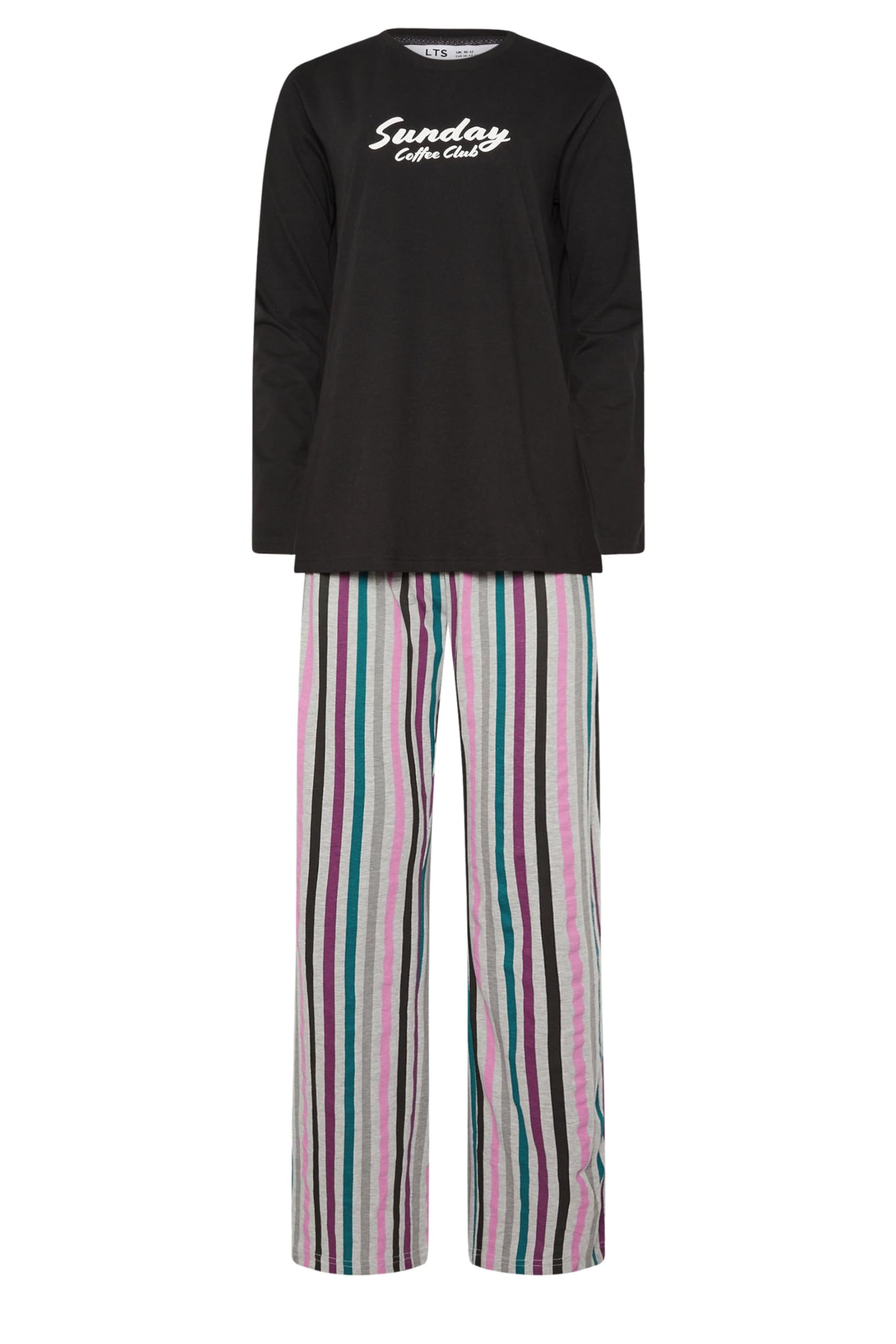 Long Tall Sally Women's Pyjama Set - Stripe - Black - Size 22-24