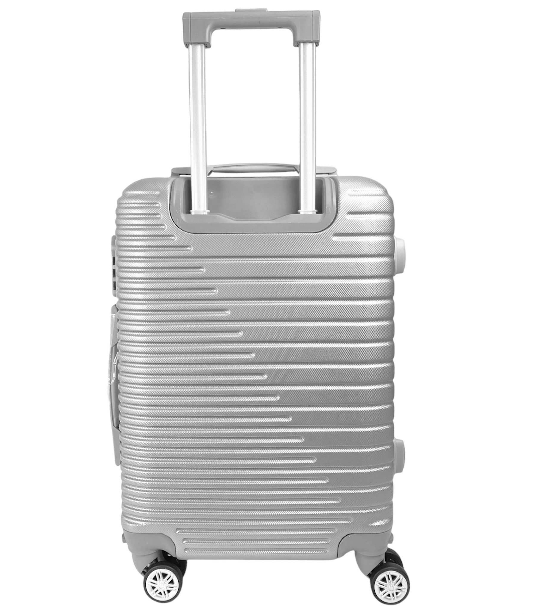 Maleta de Cabina Equipaje de Mano Trolley Viaje Avion rígida 4 Ruedas giratorias pequeña 55x35x22cm Compatible con Todas Las aerolíneas (Plata)