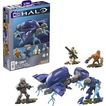 Mega Construx Halo - HHC36 - Contains 135 Pieces - The Ghost of Requiem Box - Pack of 4 Mini Action Figures 5 cm + Ship to Bu