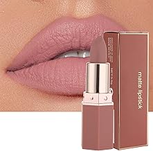 EONFAVE Matte Lipstick, Highly Pigmented Lipsticks Moisturising Lipstick, Long Lasting Smooth Fine Texture Matte Pink Lipstick Satin Finish Lip Balm (1, 03 Nude)