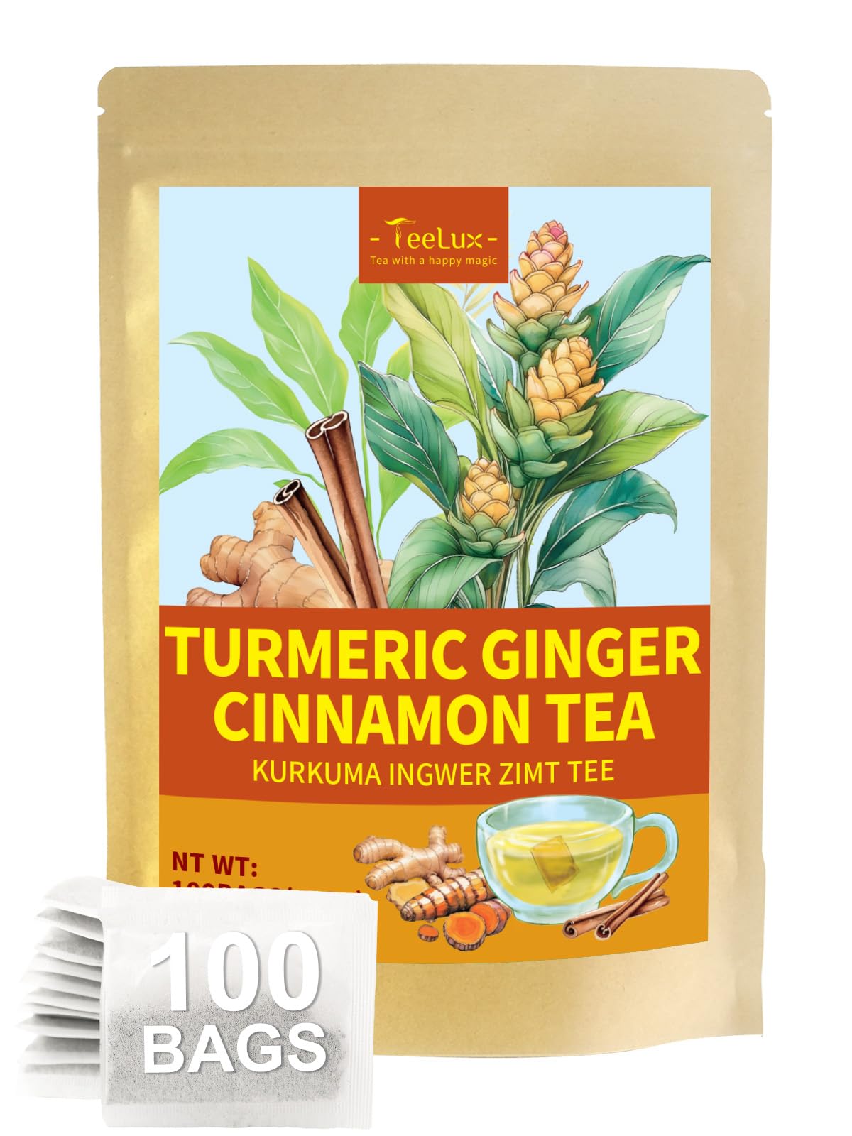 TeeLux Dandelion Leaf & Root Tea Bags 100 Count, Vegan, Rich Flavor, Premium Dandelion Tea, Natural Caffeine Free Herbal Tea — view 41