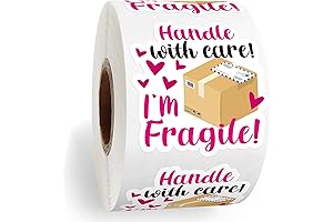 Cute Fragile Stickers for Shipping, Protect Your Delicates with Charm (500 Pcs)