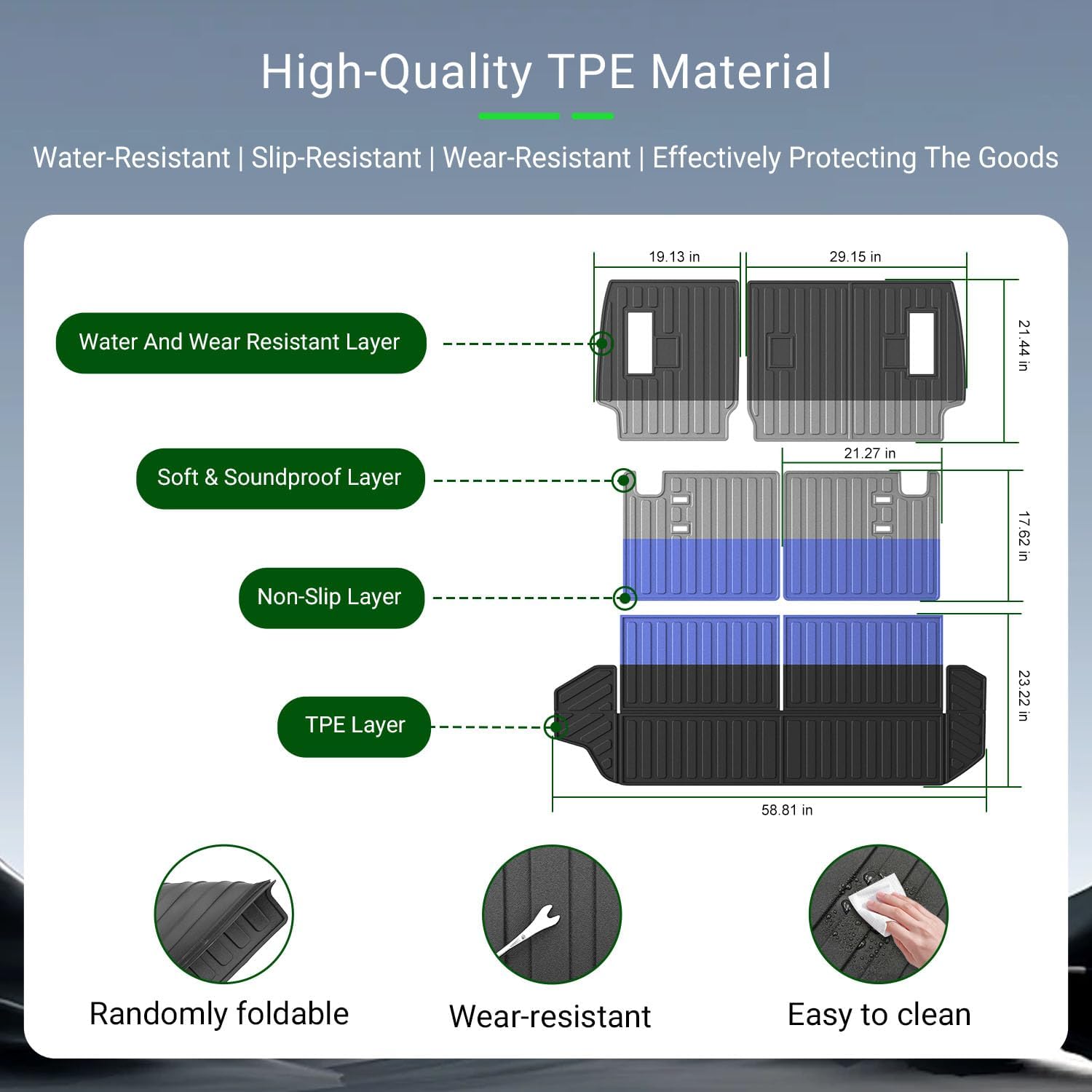 7 Seats Cargo Mat Compatible with 2025 2026 Toyota 4Runner Backrest Trunk Mat Gas Trunk Liner Cargo Liner Replacement for 2025 2026 Toyota 4Runner Accessories