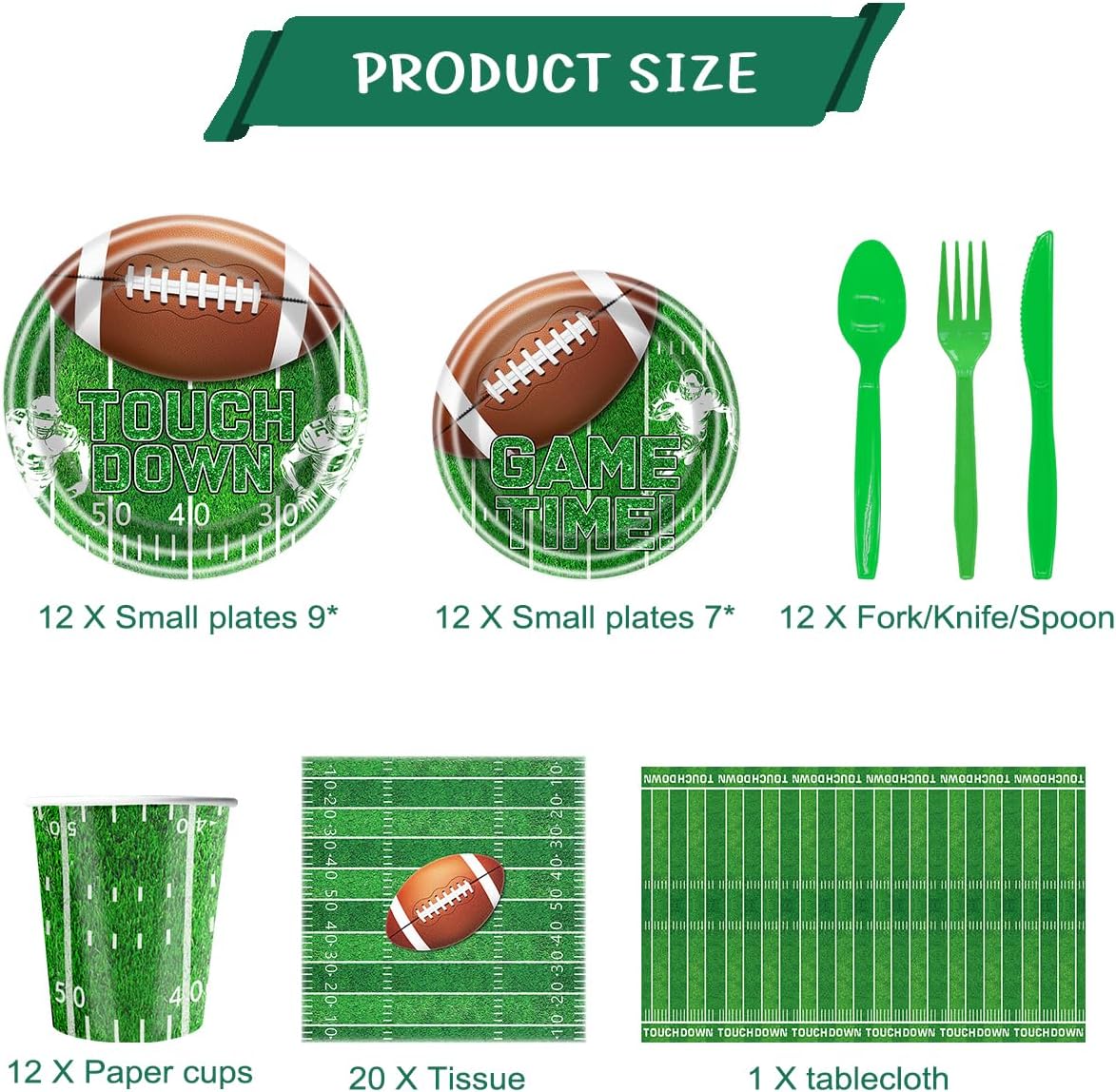 Football Party Tableware Sports Themed Party Decoration For Football Game Day Party Supplies - Image 2