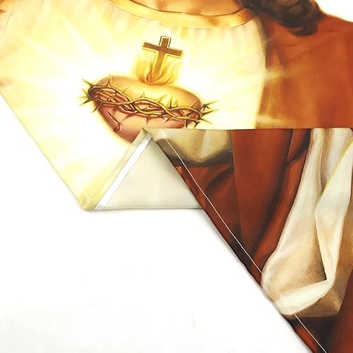 Miniatura 6 de LB Divertido tapiz de Jesús con texto en inglés "Jesucristo I Saw That" para colgar en la pared, tapiz de pared de Navidad para dormitorio,