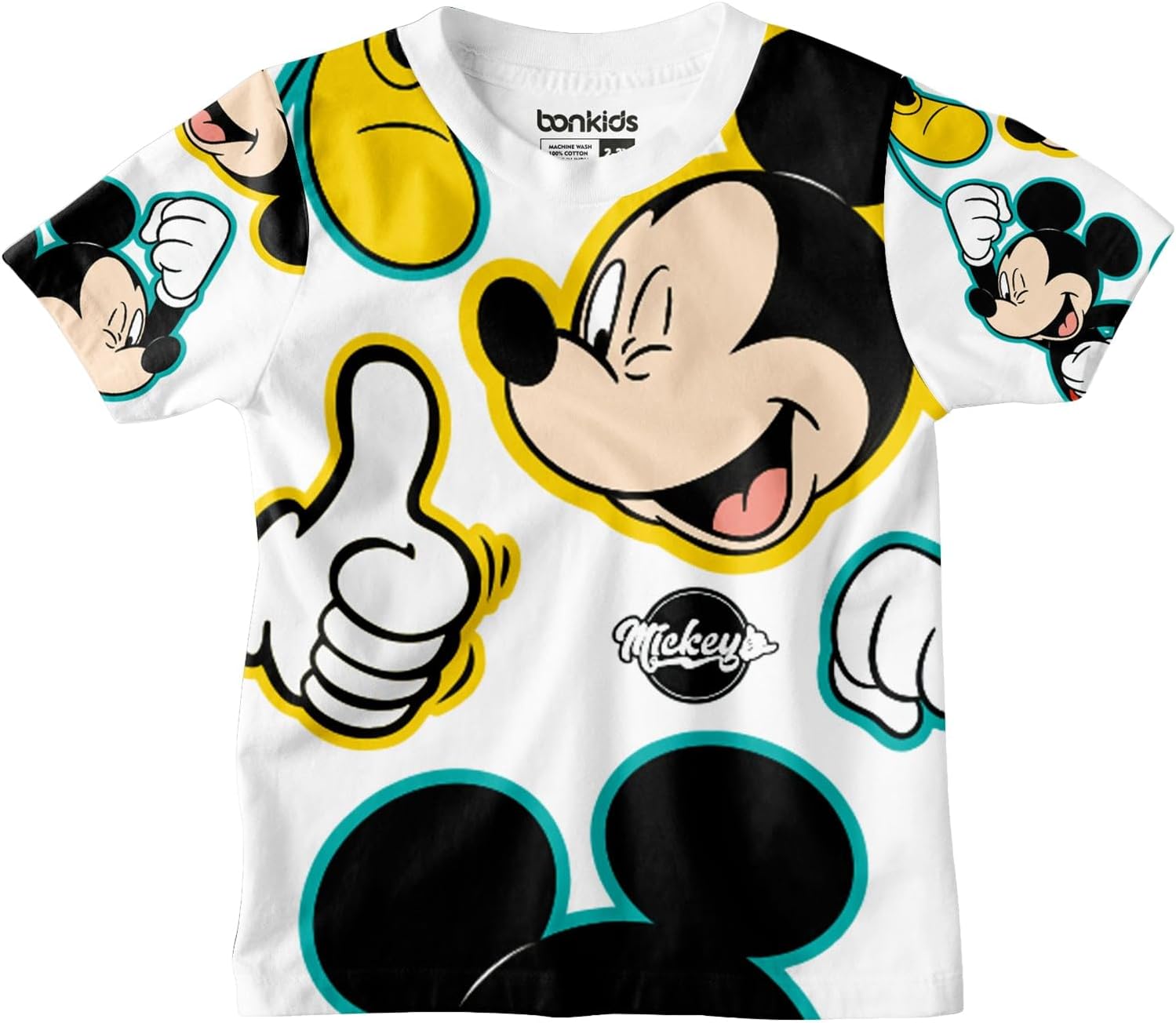 Official Mickey Printed Boys T-Shirt ||Boys Cotton Tshirt Printed (2-3 Years, White)