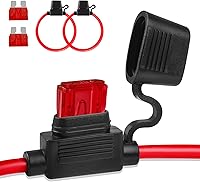 Vista 10 de Portafusibles en línea de 12V, paquete de 2, versión extendida 12 AWG, portafusibles de cuchilla impermeable de 13.8 pulgadas, portafusibles