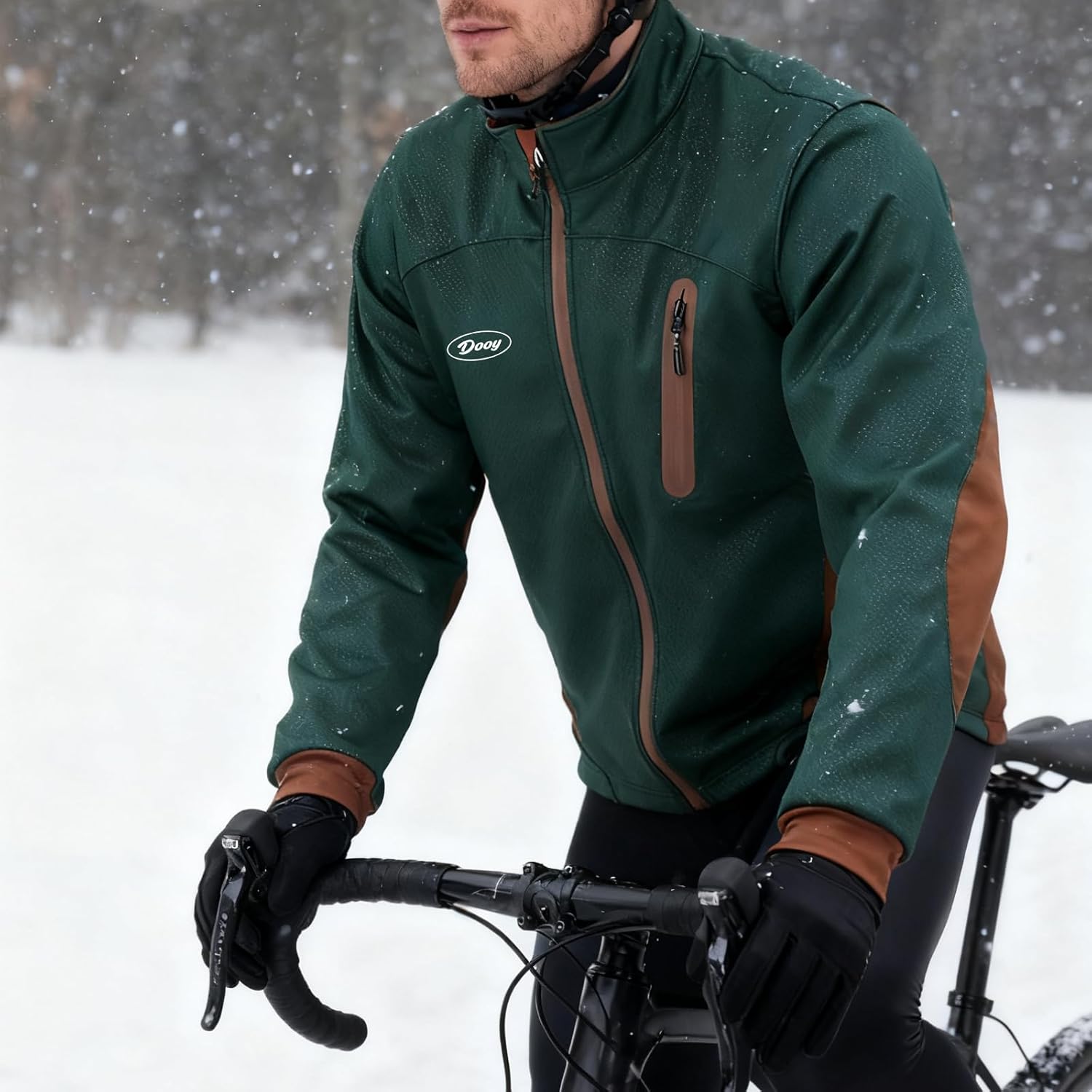 Winter Warm UP Thermal Cycling Jacket Windproof Waterproof Mens Running Mountain Biking Softshell Coat