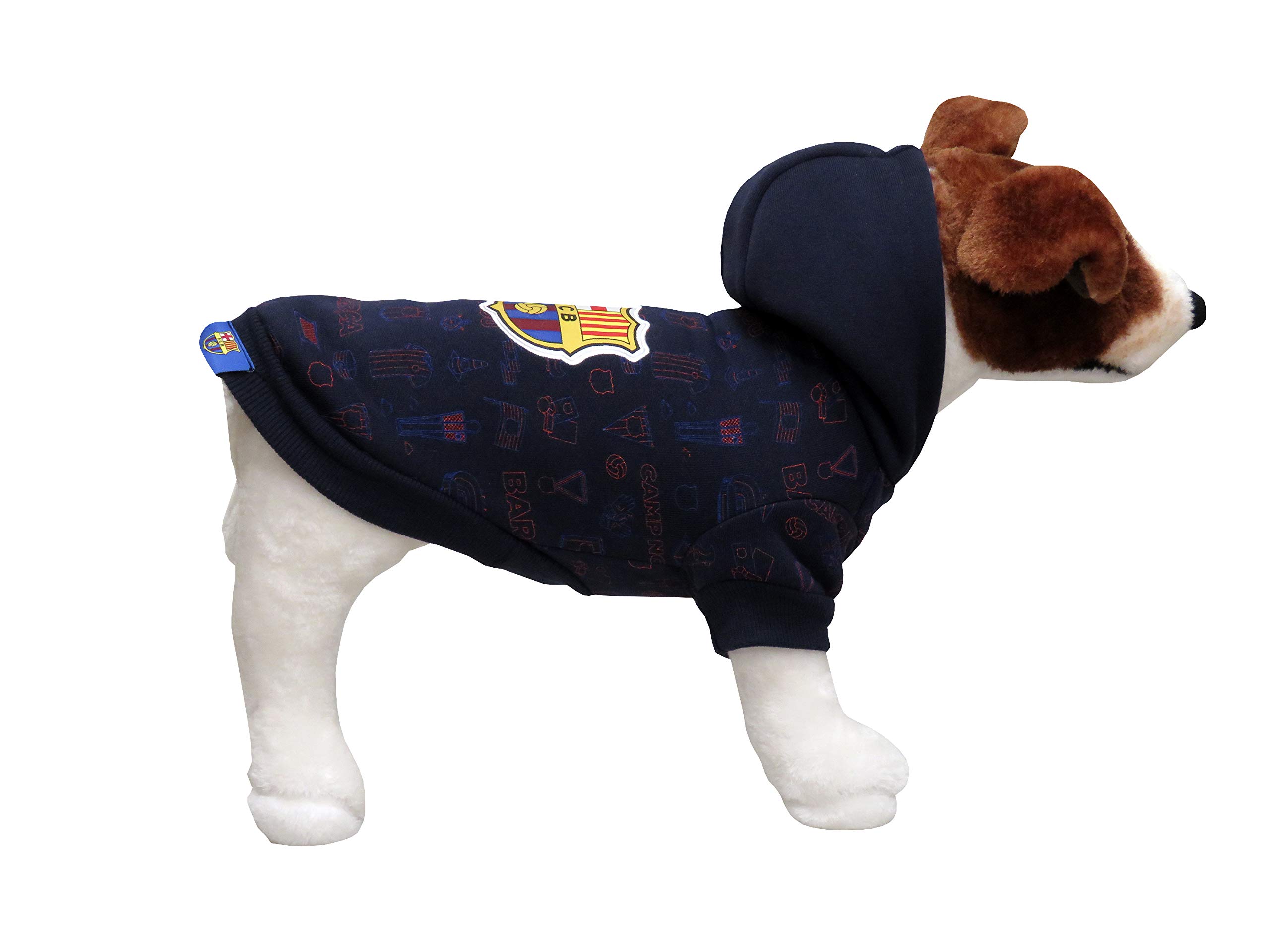 CYPBRANDS FC Barcelona SU-01L-BC Felpa per Cane, Taglia L, Multicolore