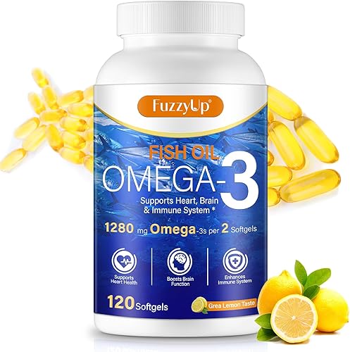 Aceite de pescado Omega 3, suplemento Omega 3 de aceite de pescado para mujeres y hombres, 1280 mg por porción de alto EPA y DHA que apoya la salud