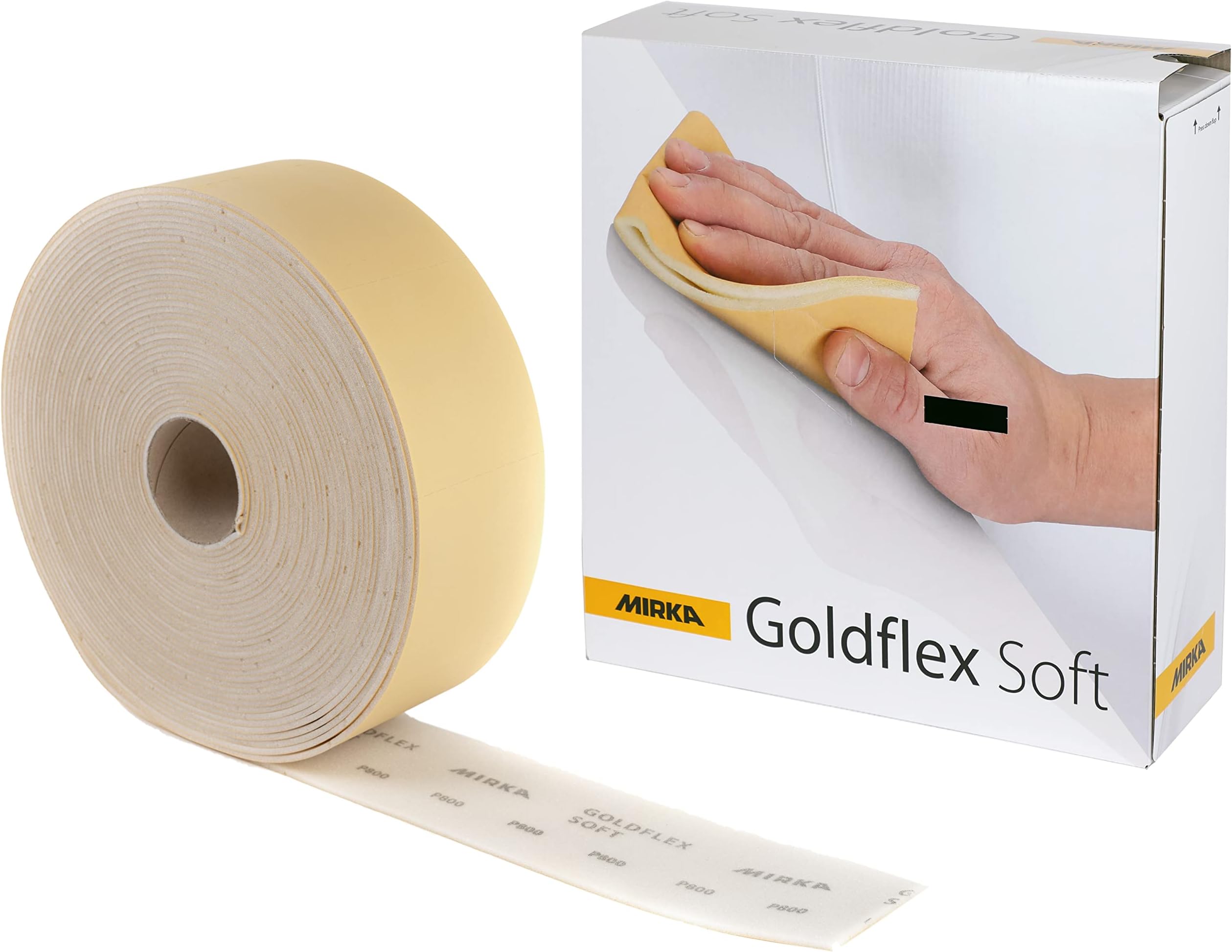 Goldflex Soft Hand Sanding Sheets 4.5 inch x 5 inch/Grit 400/200 pcs on a roll