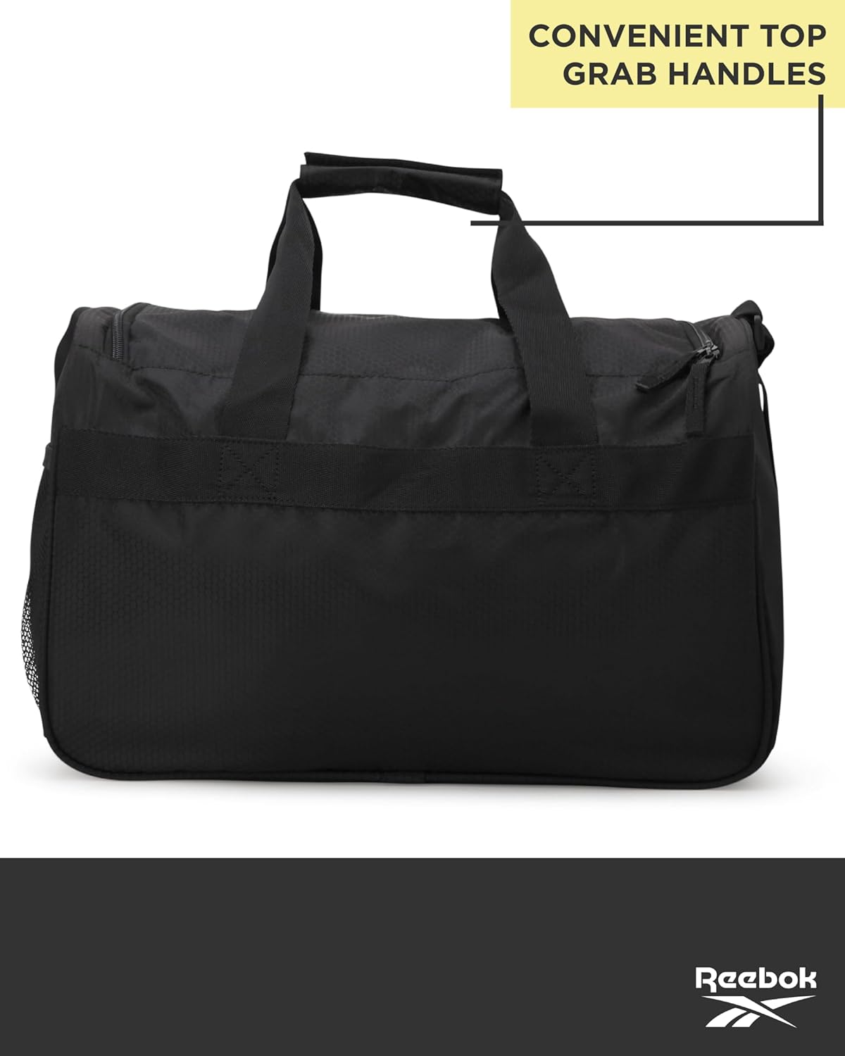 Reebok Duffle Bag - Carry On Gym Bag for Workout With Adjustable Shoulder Strap - Compact Travel Bags for Women and Men, Warrior II All Black