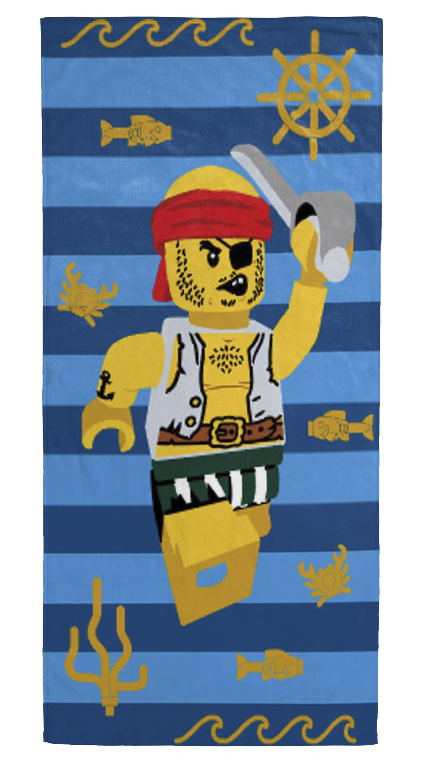 Jay Franco Kids Lego Beach Towel - 71 x 147cm Super Soft Bath Towel, Pool & Travel, Official Licensed Product, Blue