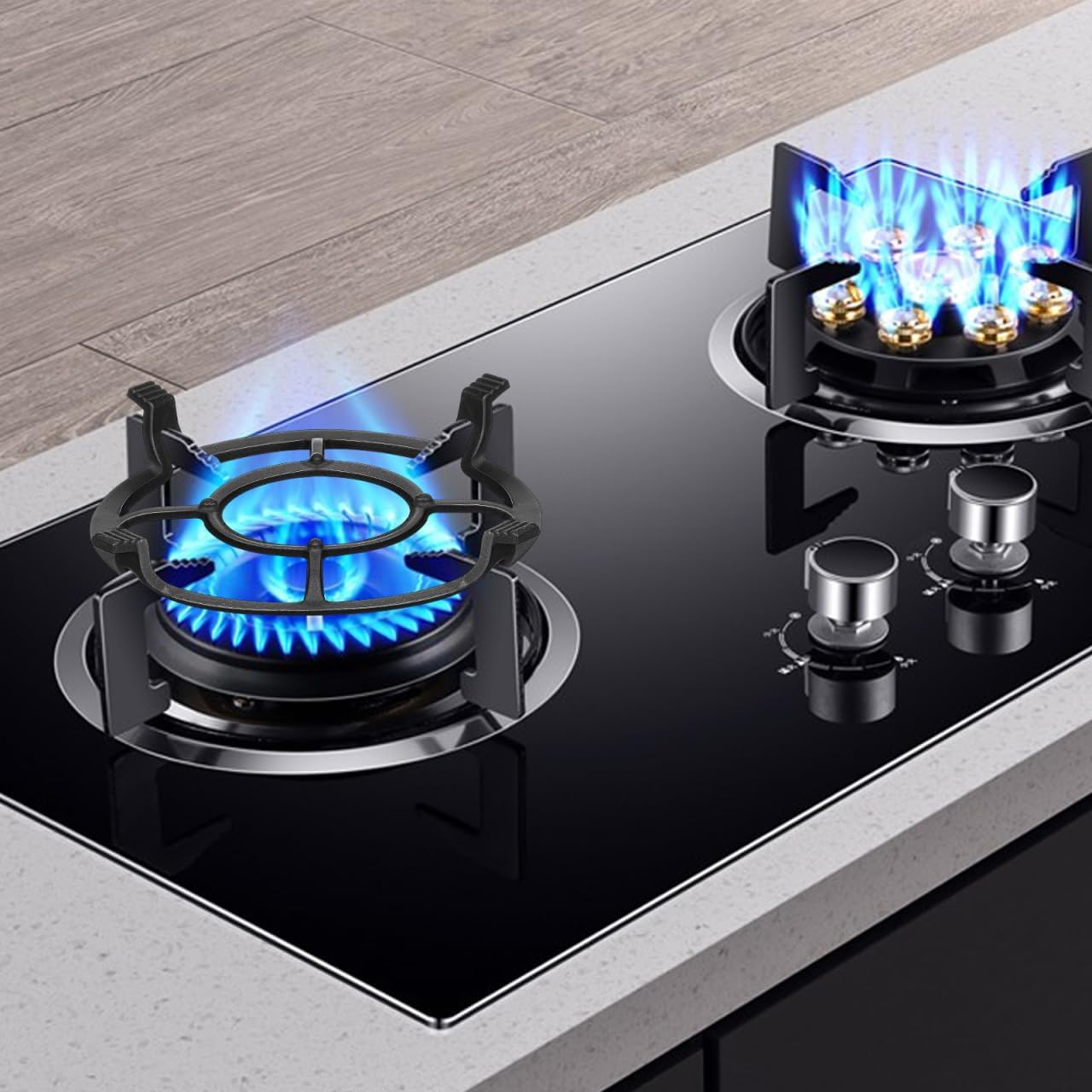 1Pc Cast Iron Wok Ring Non Slip Burner Ring Support for Gas Stove Burner Grate Wok Pan Stand Holder Gas Range Replacement Parts for Kitchen