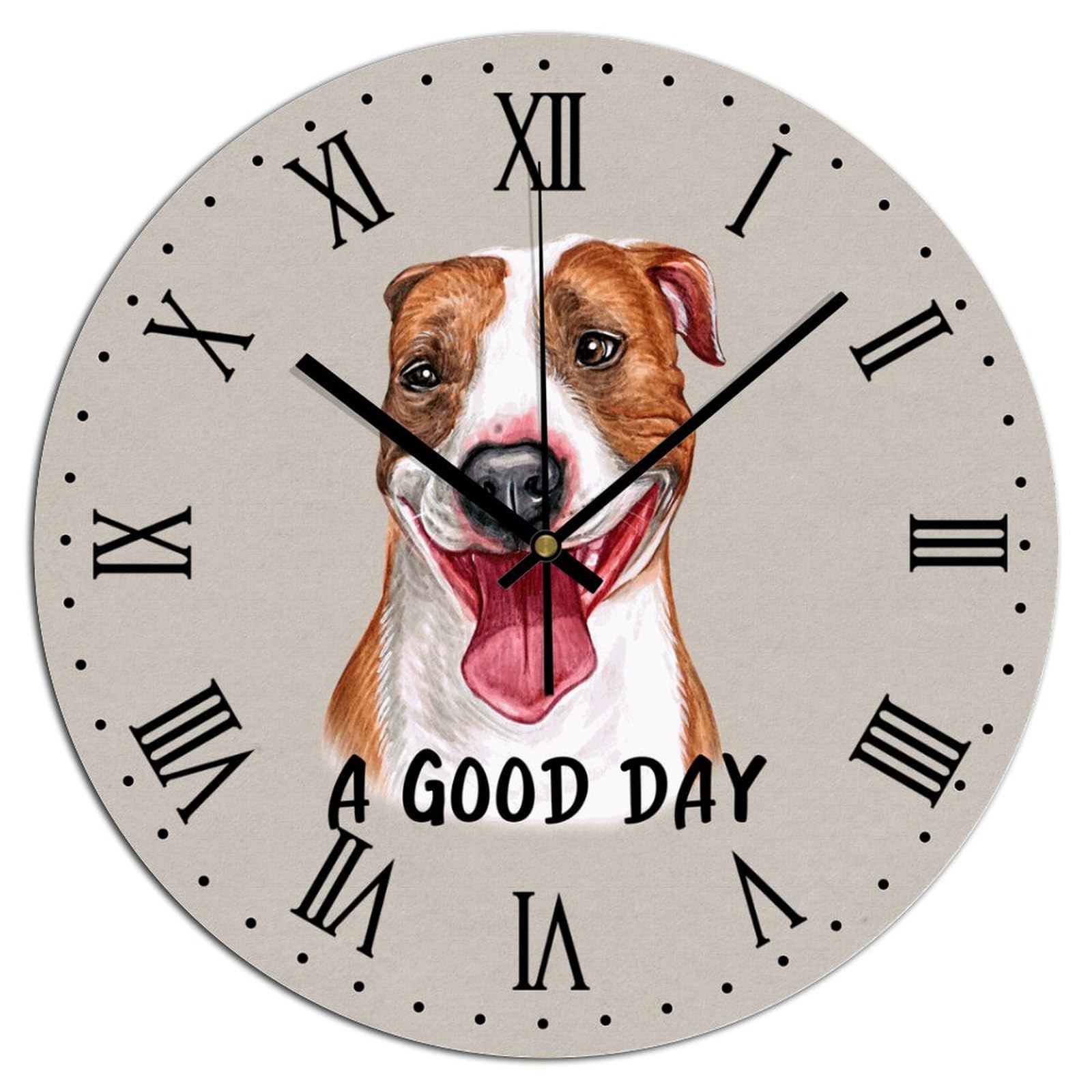 Horloge en bois de bouledogue silencieuse decoration murale moderne de luxe