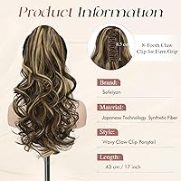 Vista 94 de SOFEIYAN Extensión de Cola de Caballo de 11 Pulgadas con Clip de Pinza, Extensiones de Cabello de Cola de Caballo Larga Rizada Ondulada, Cola