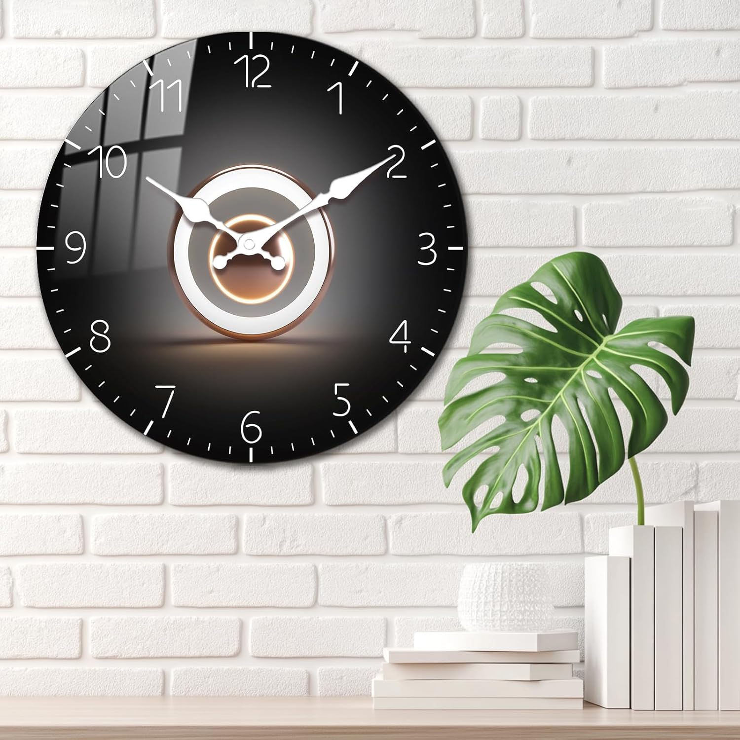 JENGRYOE 10 Inch Minimalist Black Analog Wall Clock, Silent Decorative Wall Clocks Non-Ticking Easy-to-Read, Battery Operated Wall-Clock Decor for Bedroom Living Room Kitchen Starry Sky Sailing Boat 10 inches