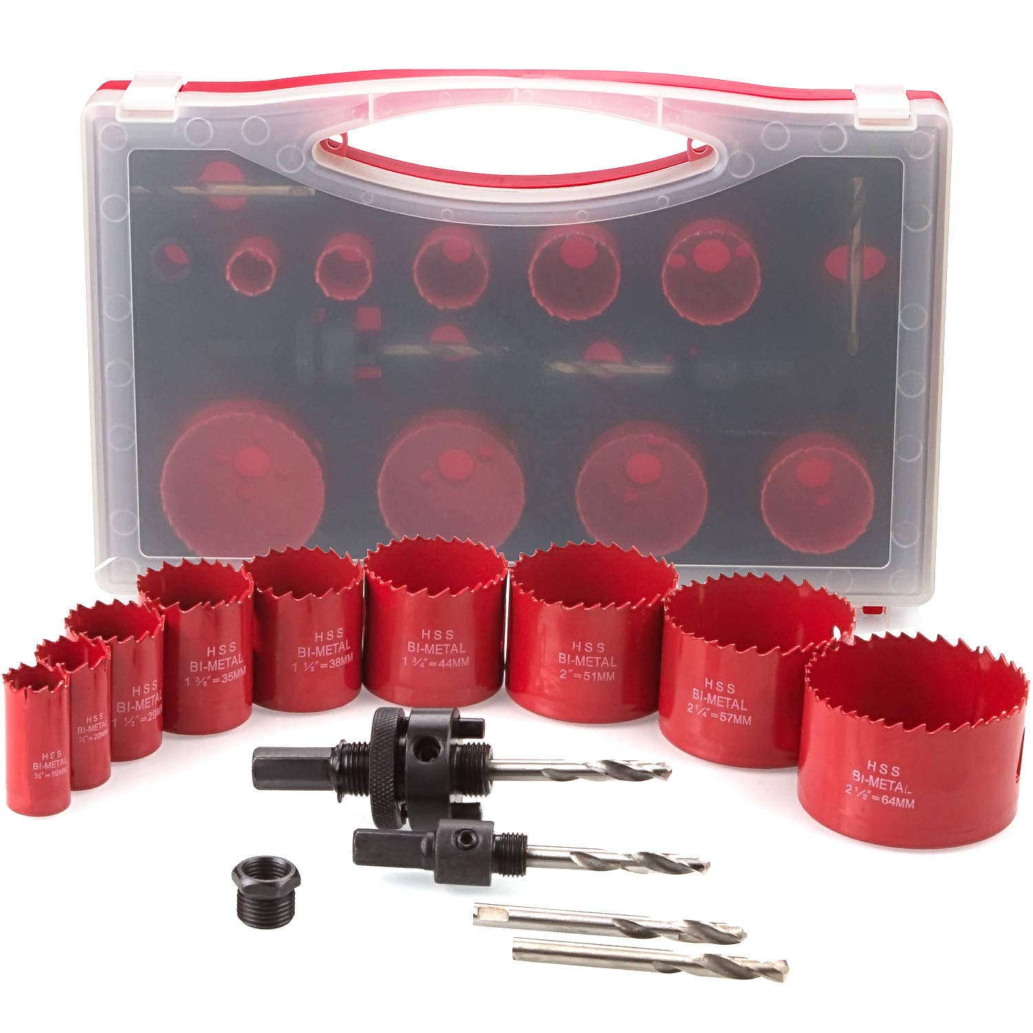 14 Piece Hole Saw Set, STARVAST Hole Saw Kit with 9 Pack 3/4” to 2-1/2” HSS Bi-Metal Hole Saw Blades