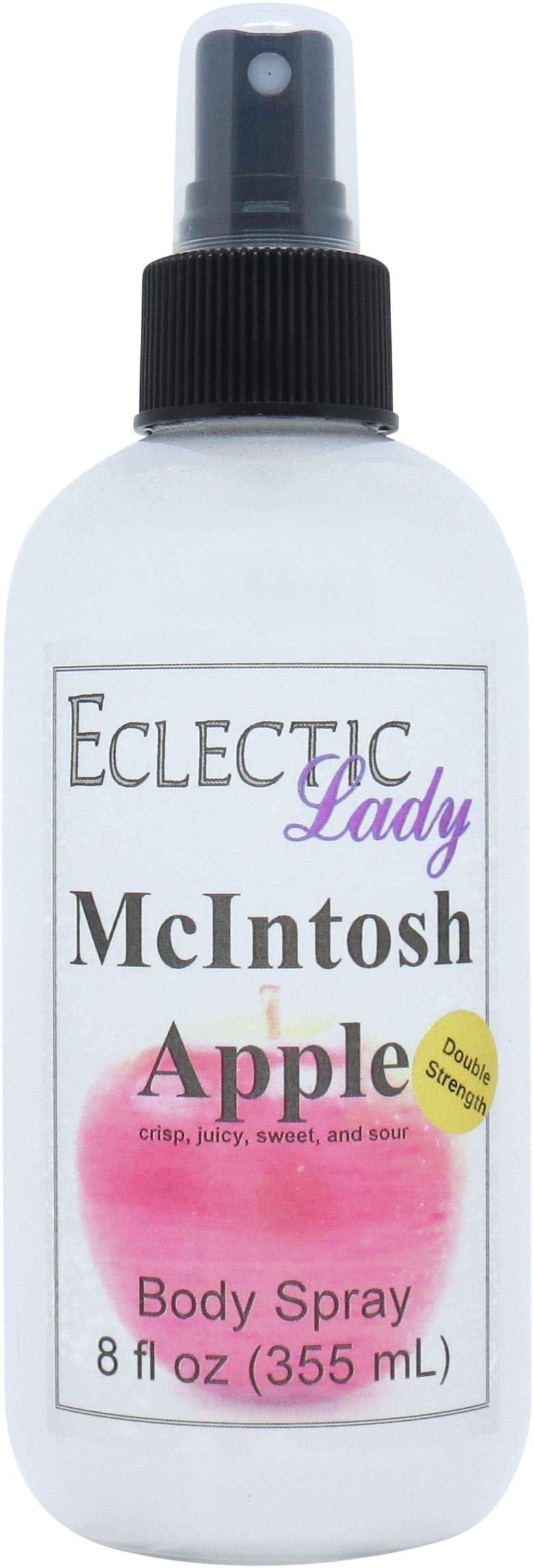 Eclectic Lady McIntosh Apple Body Spray, Double Strength, 8 ounces, Body Mist for Women with Clean, Light & Gentle Fragrance, Cologne with Soft, Subtle Aroma For Daily Use