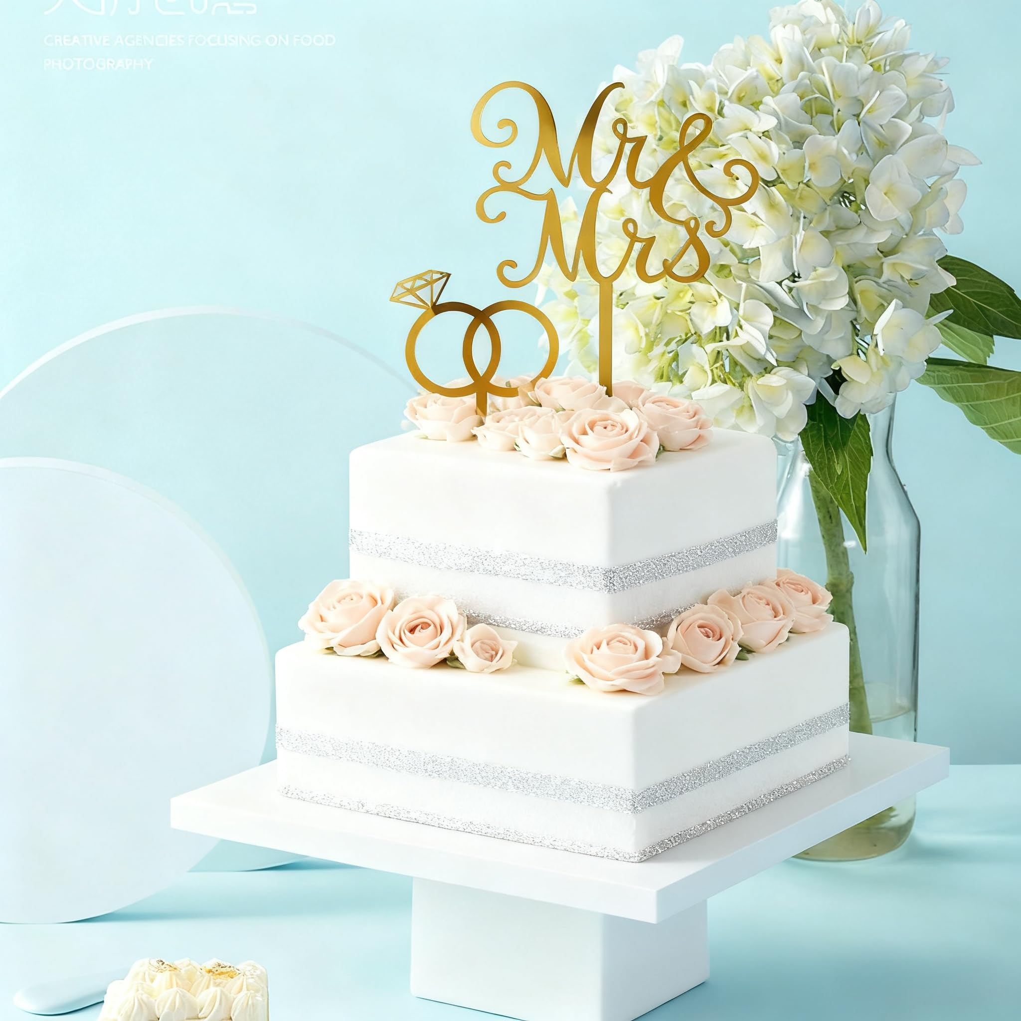 10 PCS Mr & Mrs Cake Toppers - Acrylic Wedding Birthday Engagement Cake Decorations