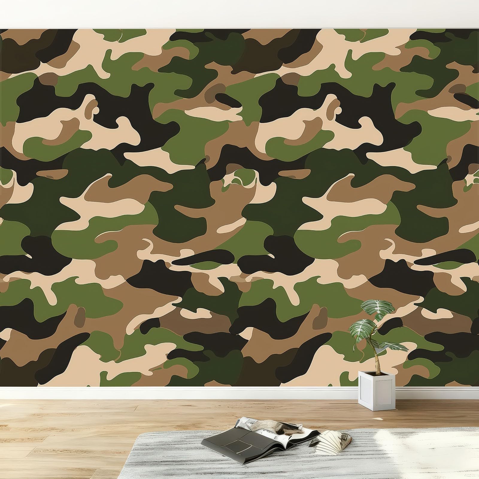 Papier peint panoramique militaire deco murale moderne pour chambre a coucher adulte