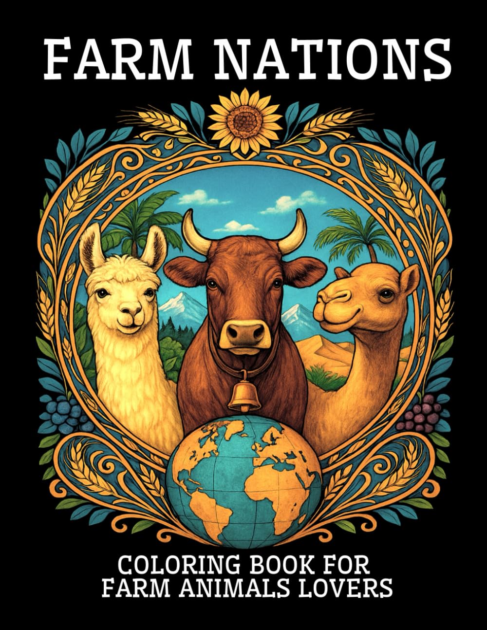 FARM NATIONS Coloring Book for Farm Animal Lovers: 50 Farm Animals from Around the World Illustrated with Cultural Ornaments, Traditional Motifs, and ... Farming Traditions (Animal Nations Series)