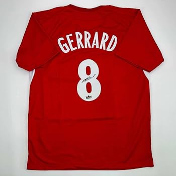 Facsimile Autographed Steven Gerrard Liverpool FC Red Reprint