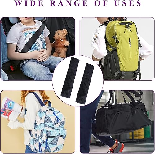 Miniatura 6 de Dickno 2 fundas para cinturón de seguridad de automóvil, suaves y cómodas, fundas seguras para correa de hombro, almohadilla de arnés que ayuda a