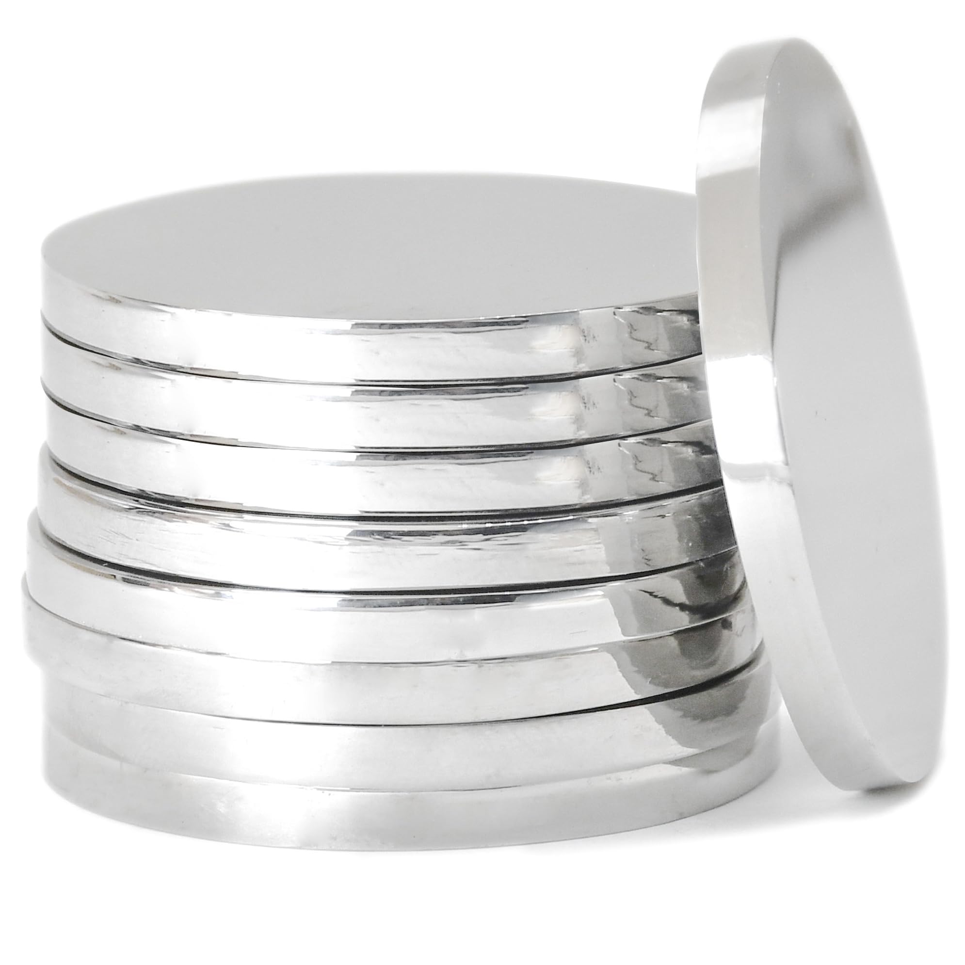 5PCS 1.25" Stainless Steel Coin Blanks 1/8" Thick Heavy Metal Circle Disk Tags for Engraving and Stamping