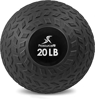 ProsourceFit Tread Slam Medicine Ball - Textured Grip Dead Weight for CrossFit Slams, Core Strength & Full-Body Workouts (5-50 lbs)