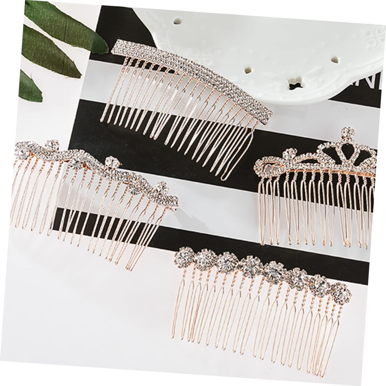 12 Pz Pettine Per Laterale Decorazioni Per Floreali Pettine Botto Pettini Laterali Per e Per a Fiore Accessori Sposa Strass