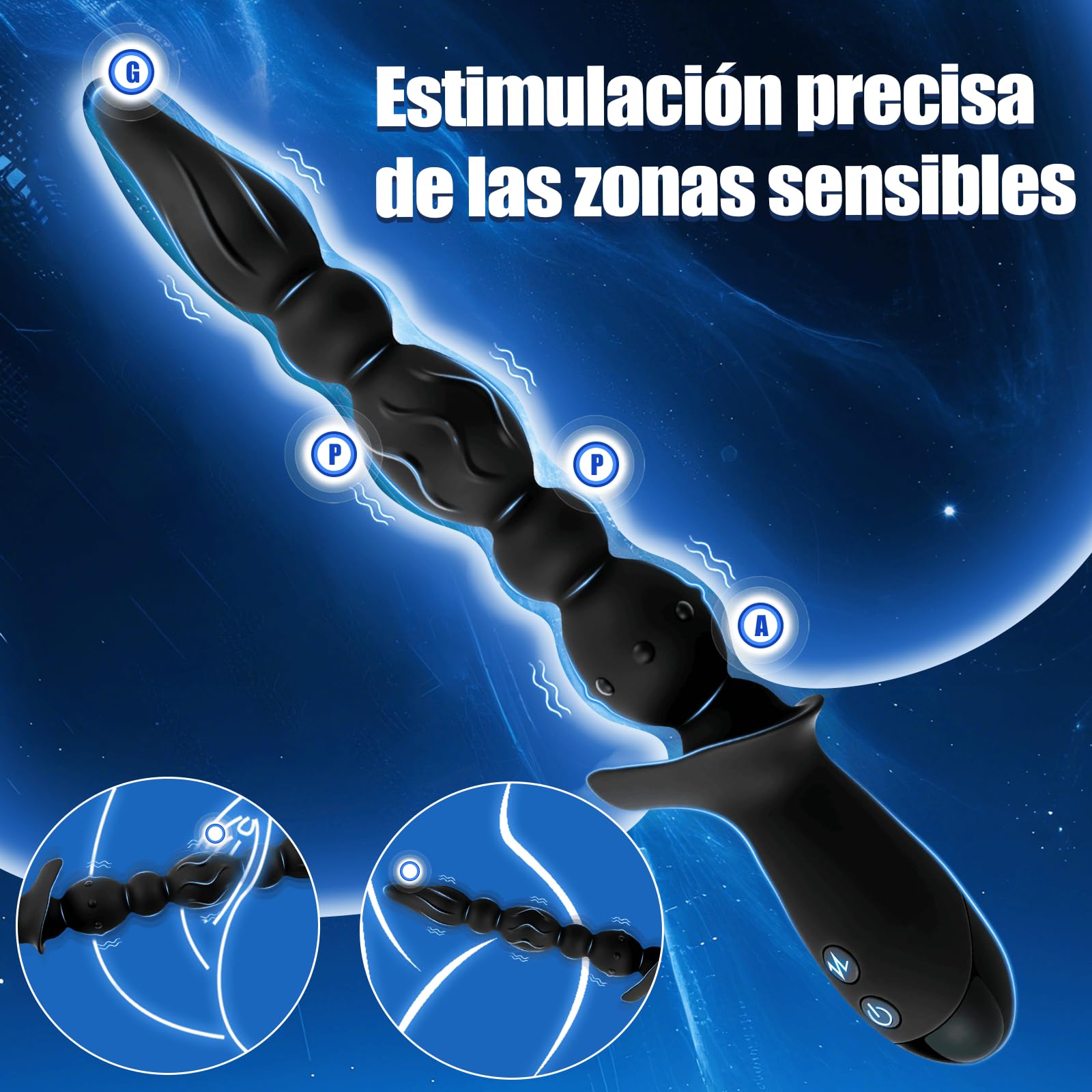 Bolas Anales Vibradoras Plug Anal Punto G Masajeador Dilatador Butt Plug | Estimulador de Próstata Consoladores con 10 Modos de Vibración Vibradorador Masajeador de Próstata Silicona Juguetes Eróticos