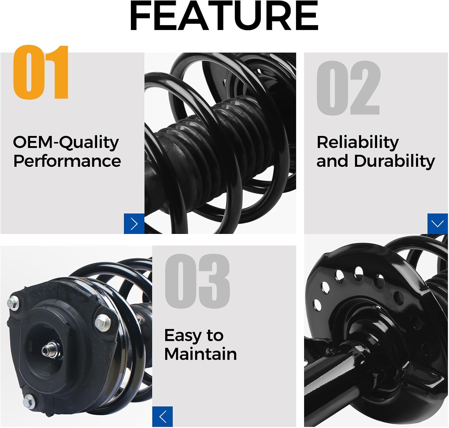 PAROD Front Shock Absorber Struts Fit for 2014-2016 Nissan Sentra, 2017-2019 Sentra S, SL, SR, SV,w/Coil Spring Assembly Replace for 172948 172947