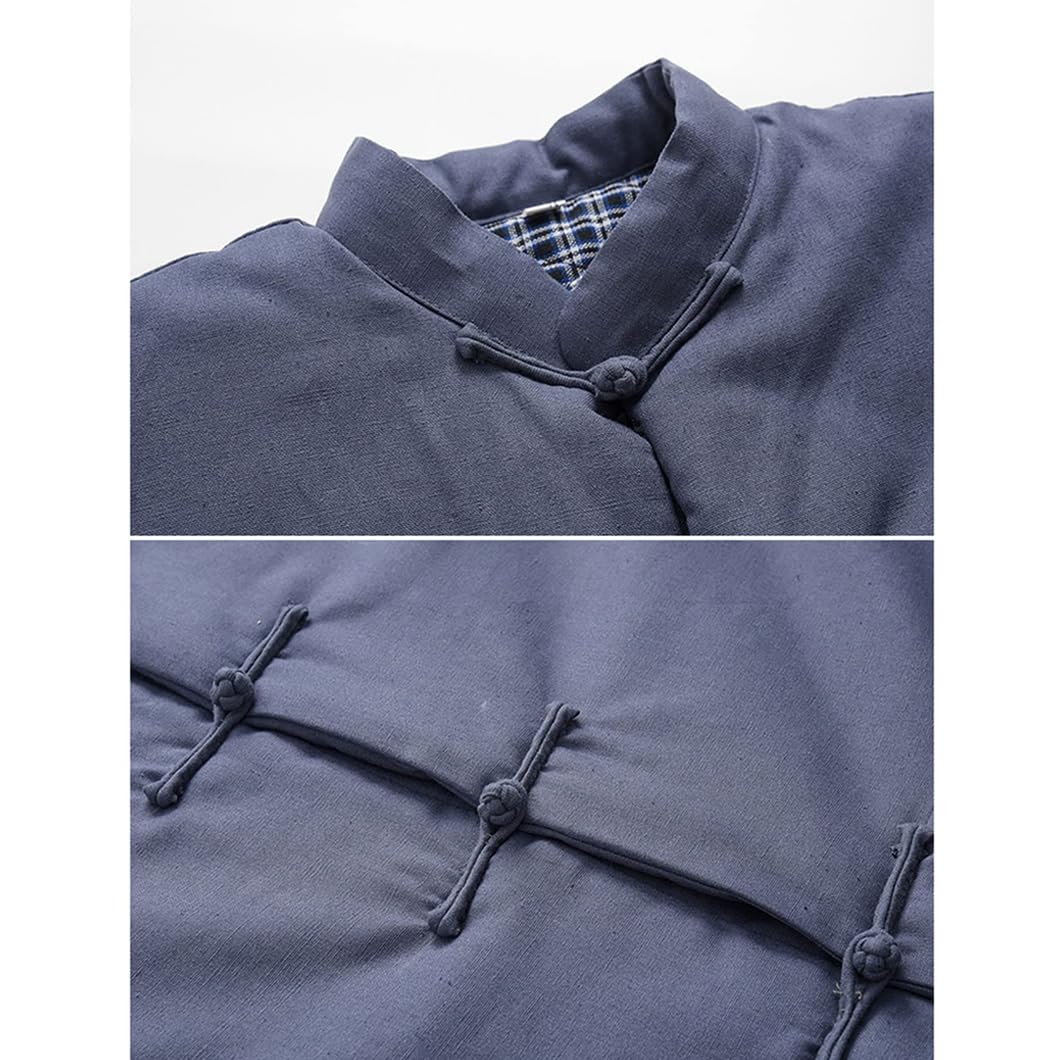GVILTY Abito Inverno Inverno in Cotone Cotone Abiti Cinesi Tradizionali Maniche Lunghe, Uomo Kung Fu Abbigliamento Arte Marziale Uniforme Ala Ala Chun Cappotti Tai Chi abit Black-M