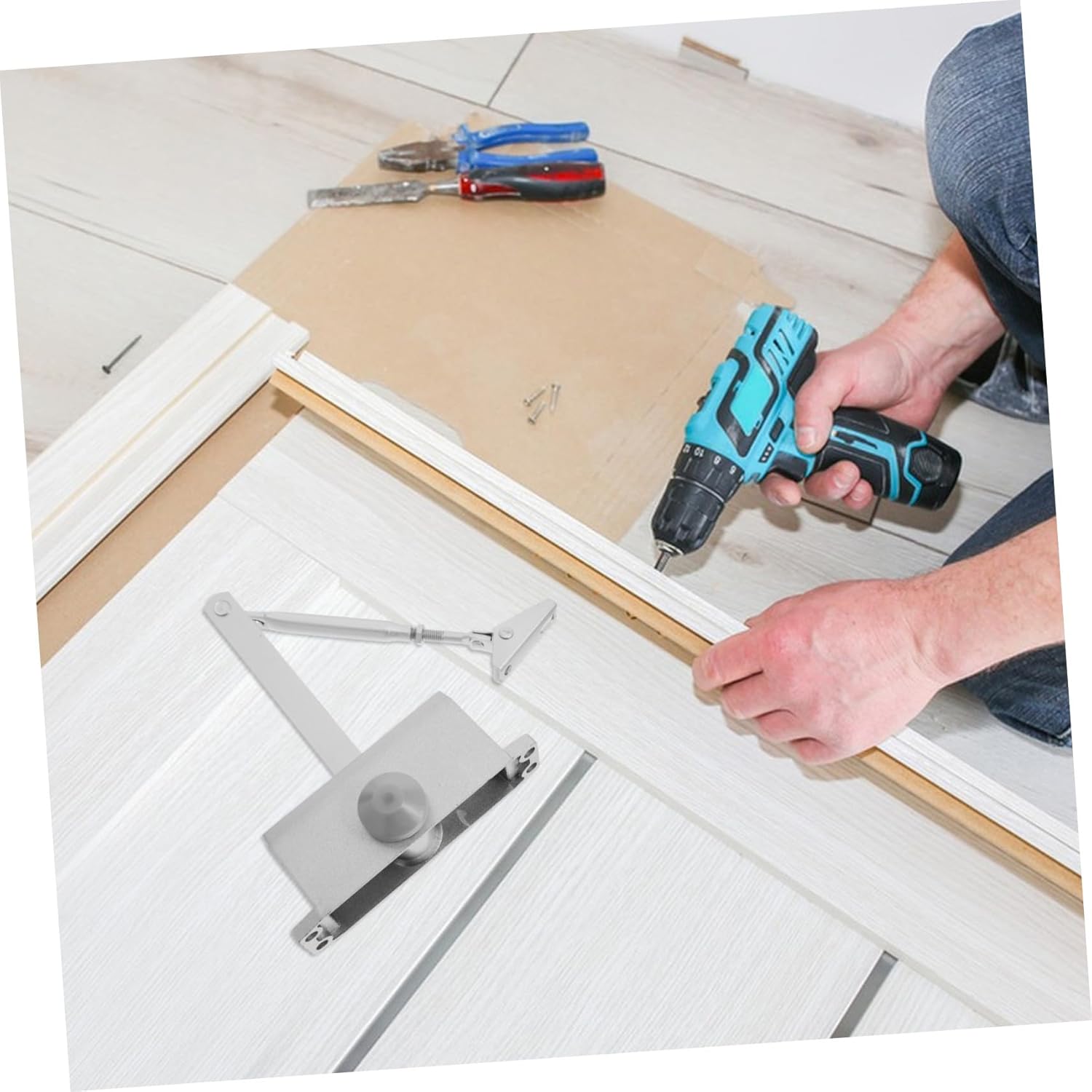 Vaguelly Adjustable Concealed Door Closer for Home Use Stainless Steel Hydraulic Spring Hinge with Load Capacity Fireproofing Buffer Door Closer Easy Installation and Design