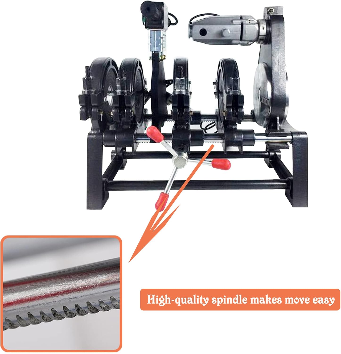 TECHTONGDA Pipe Welder Electric Tube Butt Fusion Machine Hot Melt Solder for PE PP PB PVDF PPR (2.48"-7.87" (63-200mm) Four Clamps)