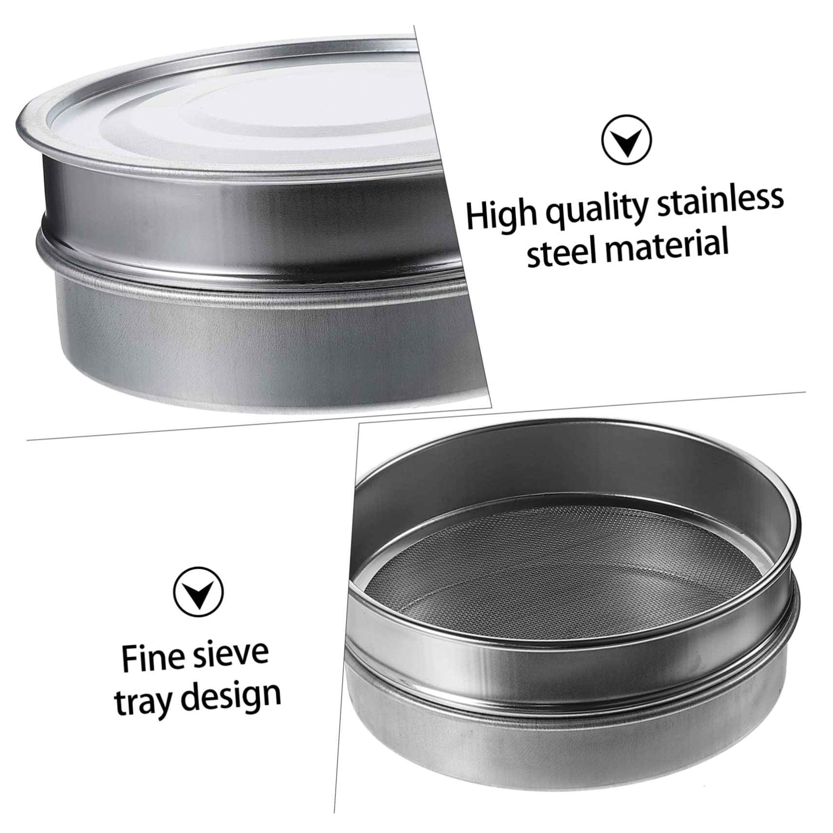 VANZACK Edelstahl Keimschale 20cm Standard Sieb 1 Satz Silber | Eisen und Zinkanteile, Kochbar, Hält Kleines Sicher Zurück, für Garten und Zuhause